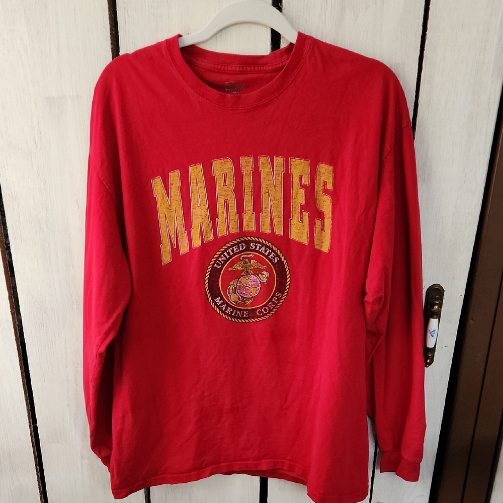 Vintage Red Marines Long Sleeve Tee